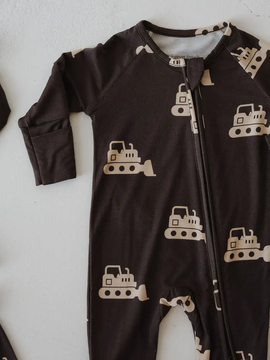 Bamboo Zip Pajamas | Bulldozer