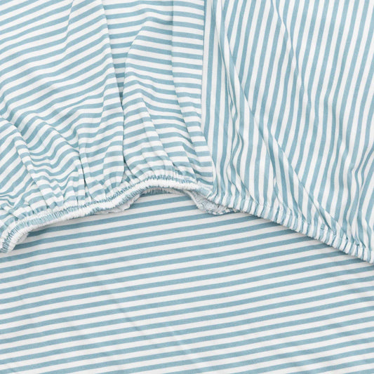 Stone Small Stripe Crib Sheet