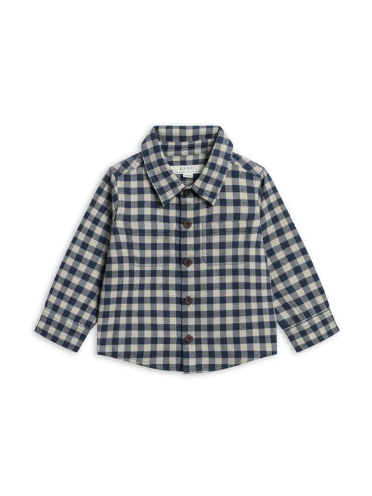 Hugo Flannel Long Sleeve Collared Button Down Shirt - Swindo