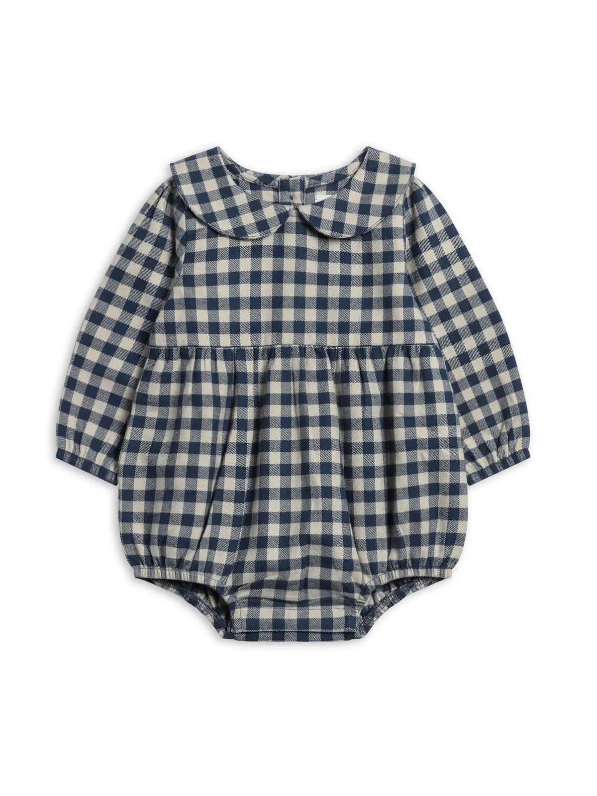 Myra Flannel Long Sleeve Peter Pan Collar Bubble Romper - Sw