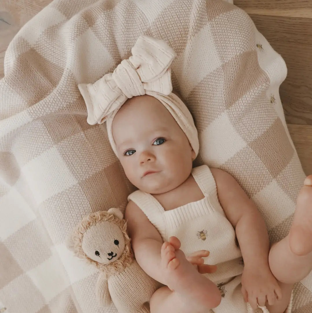 Busy Bee Gingham Baby Blanket