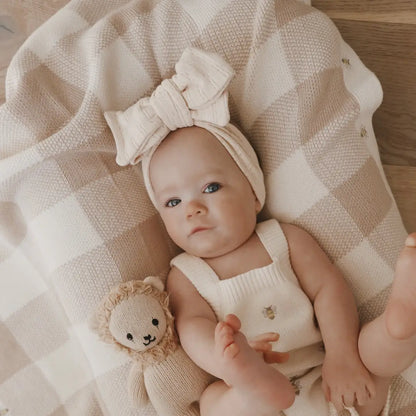 Busy Bee Gingham Baby Blanket