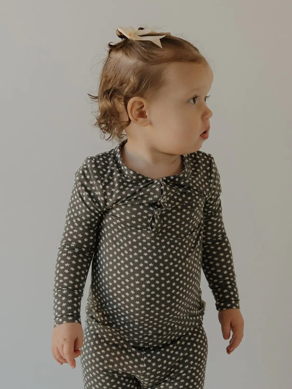 Bamboo Two Piece Pajamas | Green Flowers