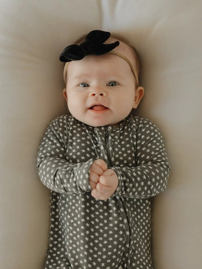Bamboo Zip Pajamas | Green Flowers