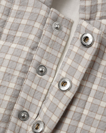Hooded Woven Jacket Blue Gingham