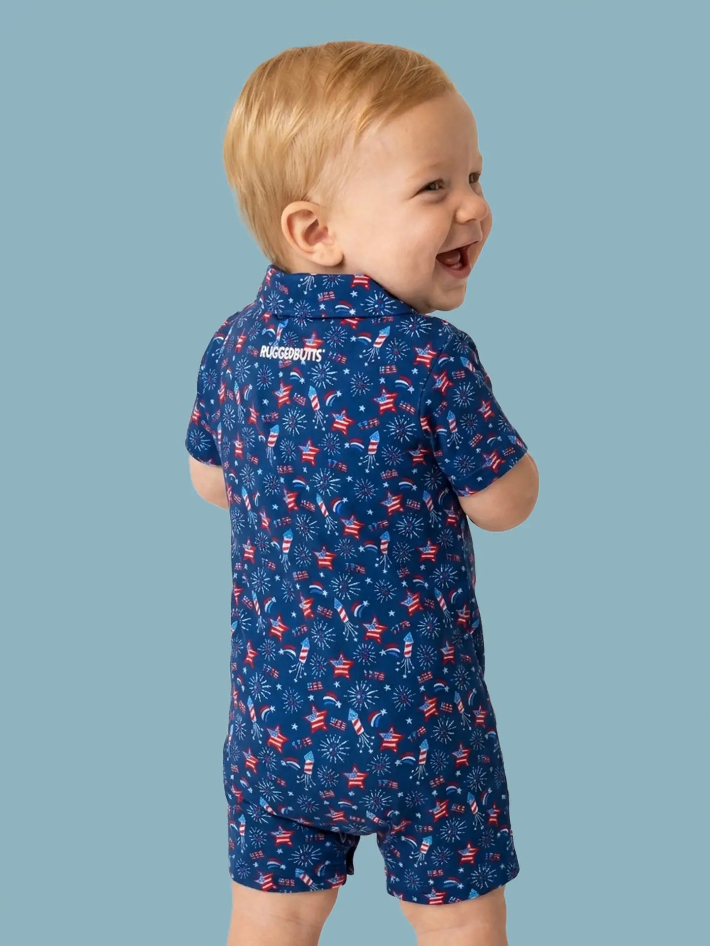 Red White & Boom Fireworks Polo Romper