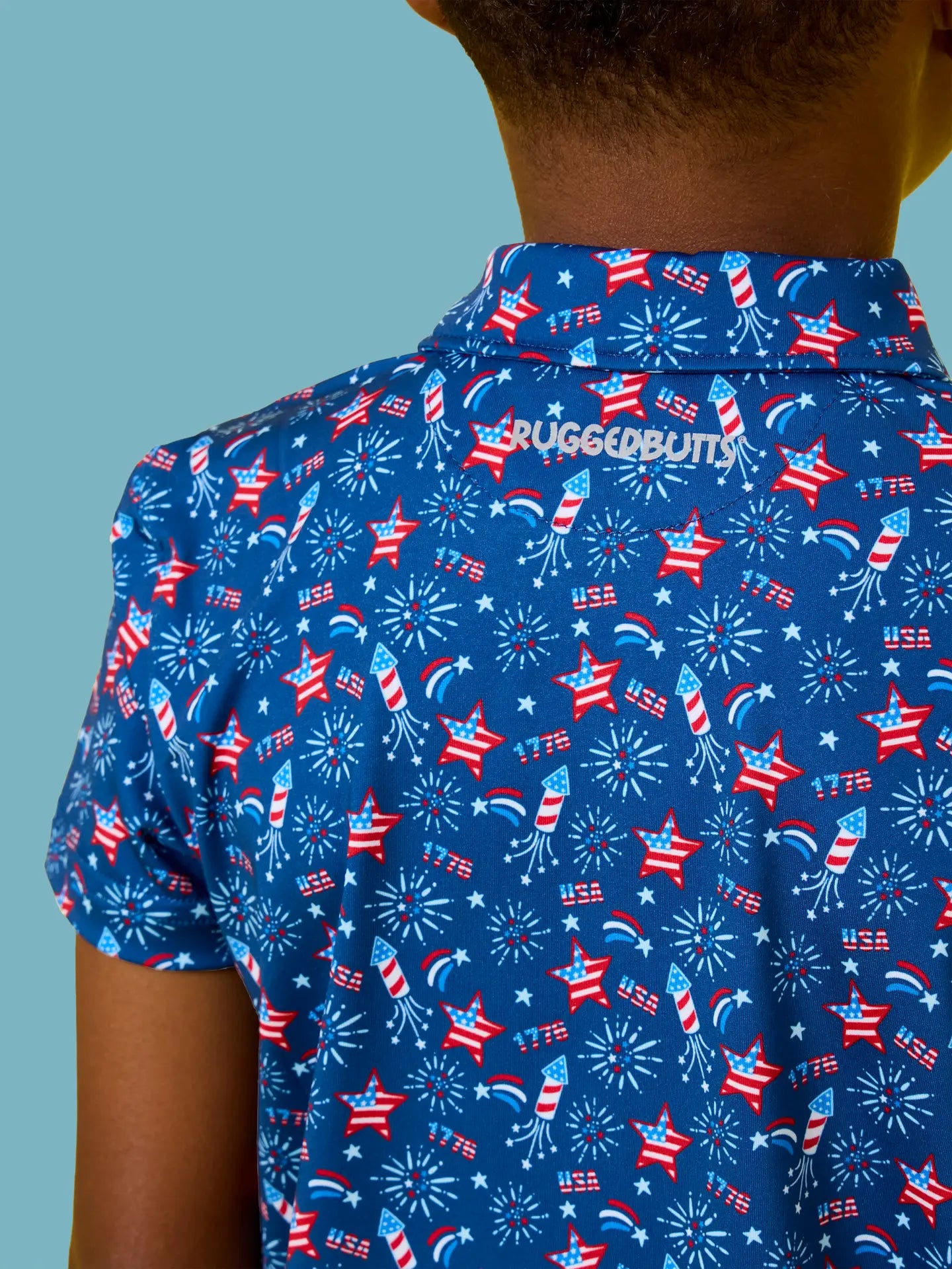 Red White & Boom Fireworks Short Sleeve Polo