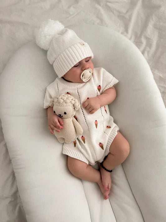 Ice Cream Embroidered Romper