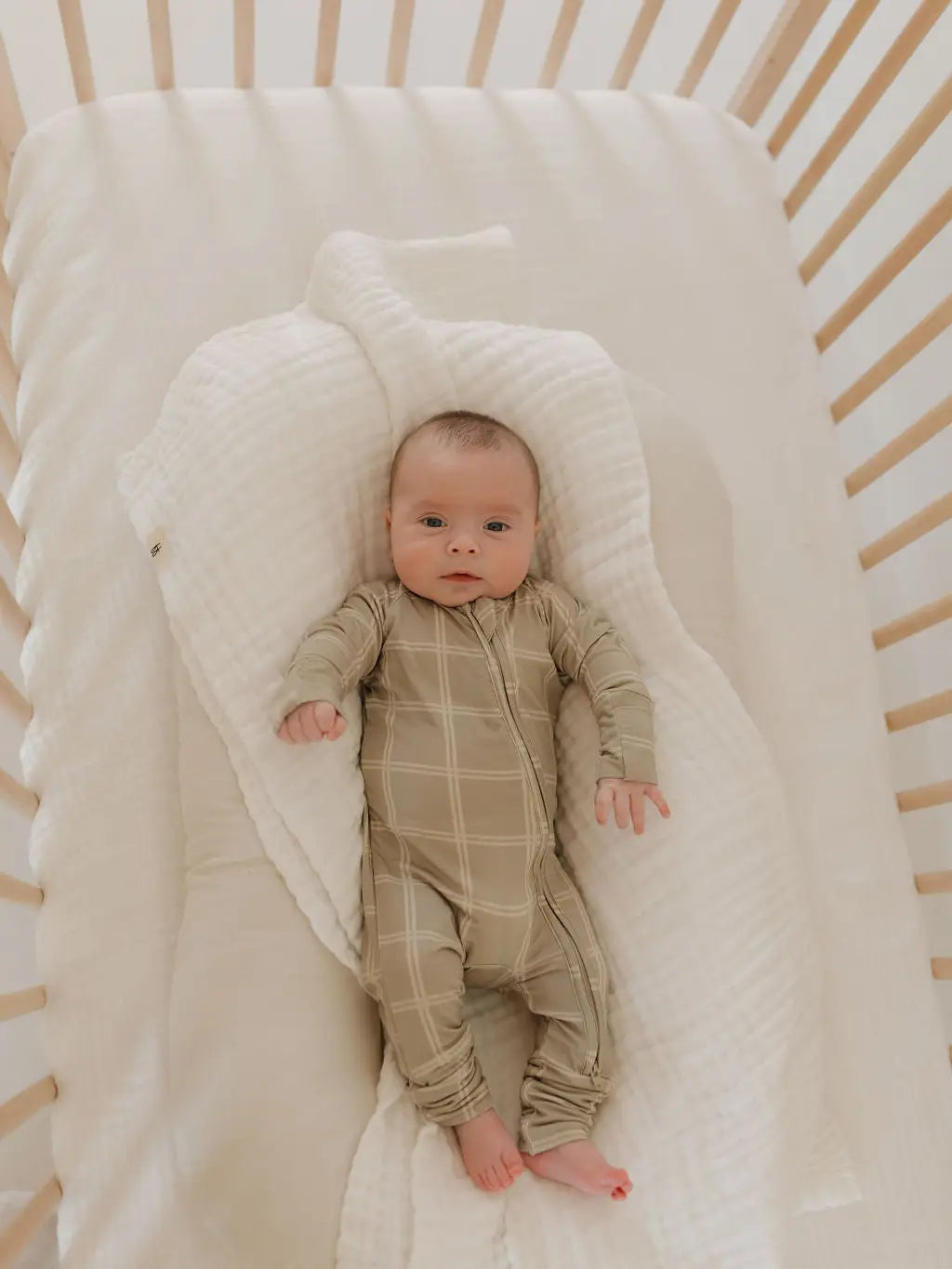 Bamboo Zip Pajamas | Linen Grid