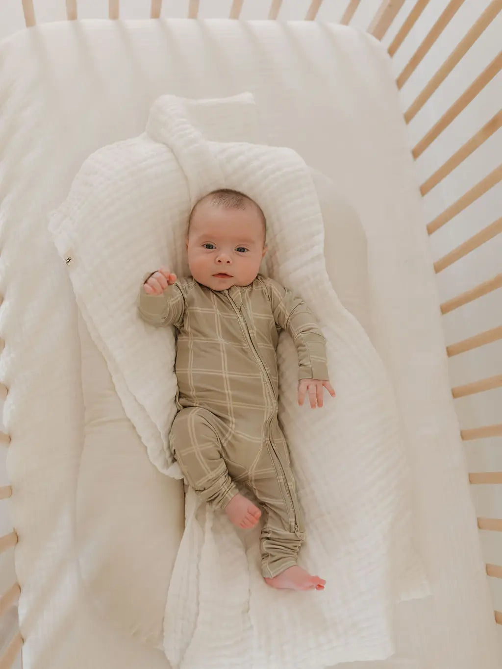 Bamboo Zip Pajamas | Linen Grid