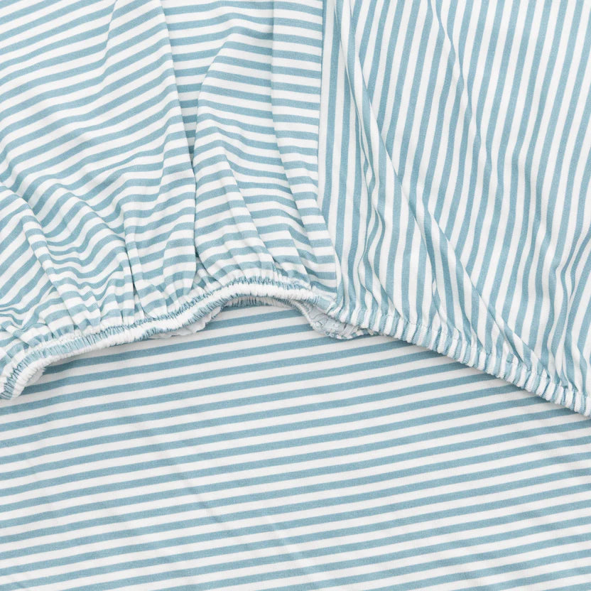 Stone Small Stripe Crib Sheet