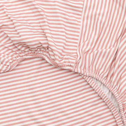 Blush Small Stripe Crib Sheet