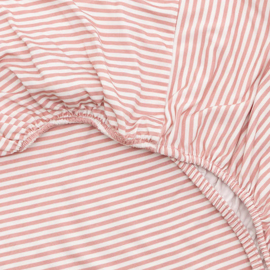 Blush Small Stripe Crib Sheet
