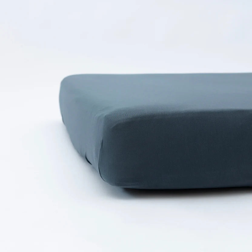 Dark Steel Blue Crib Sheet