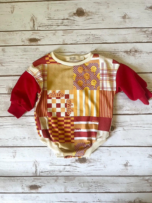 State Quilt Oversized Sweater Romper