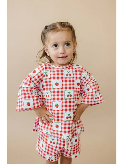 Shorts Set | Strawberry Gingham