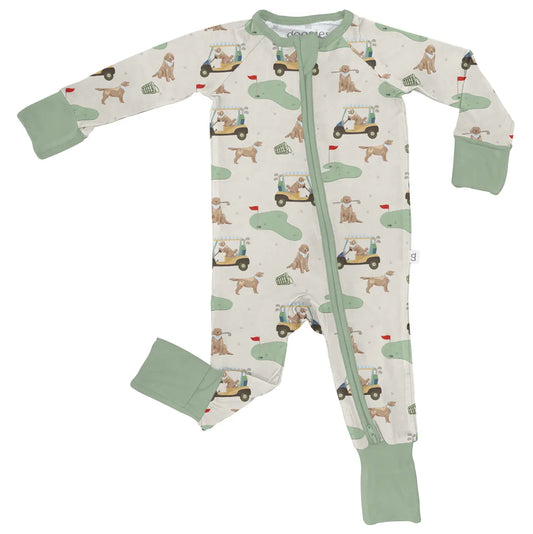 Barks & Birdies (Golf Dogs) Convertible Zip Pjs