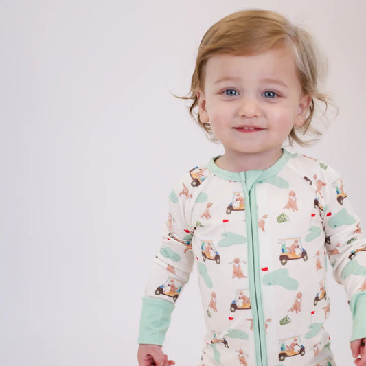 Barks & Birdies (Golf Dogs) Convertible Zip Pjs