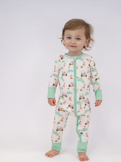 Barks & Birdies (Golf Dogs) Convertible Zip Pjs