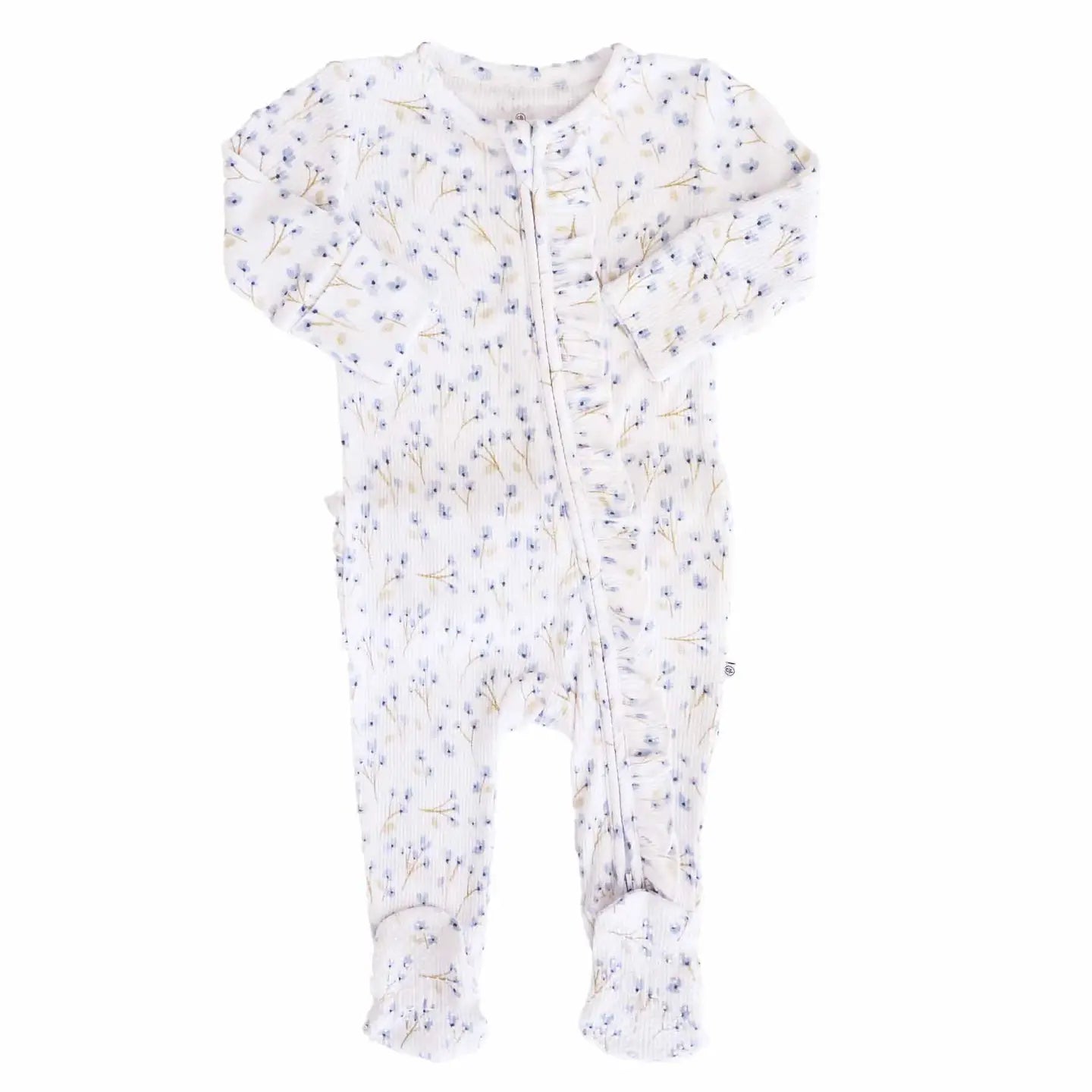 Blake's Blooms Bamboo Waffle Zipper Footie