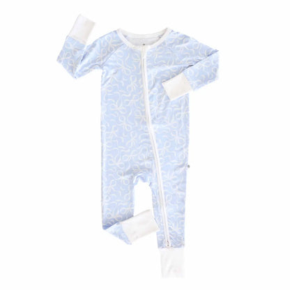 Blue-Tiful Bows Convertible Zip Romper