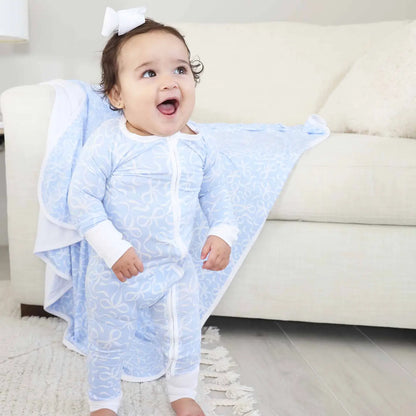Blue-Tiful Bows Convertible Zip Romper