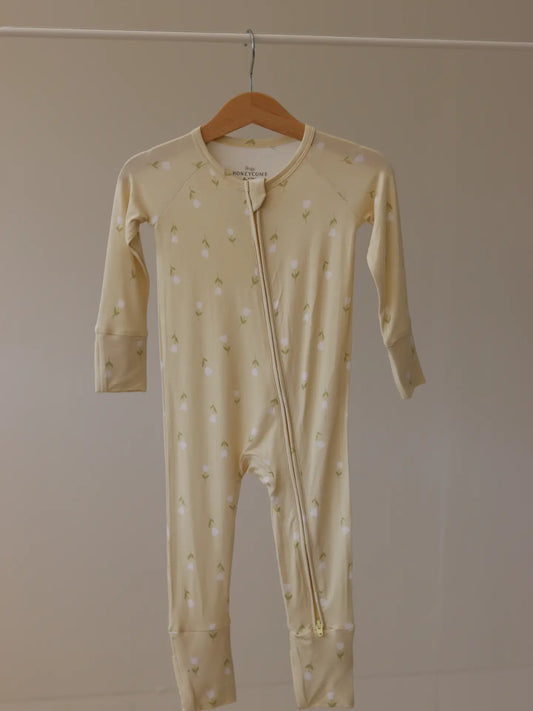 Buttercup Tulips Zip Pajamas Premature