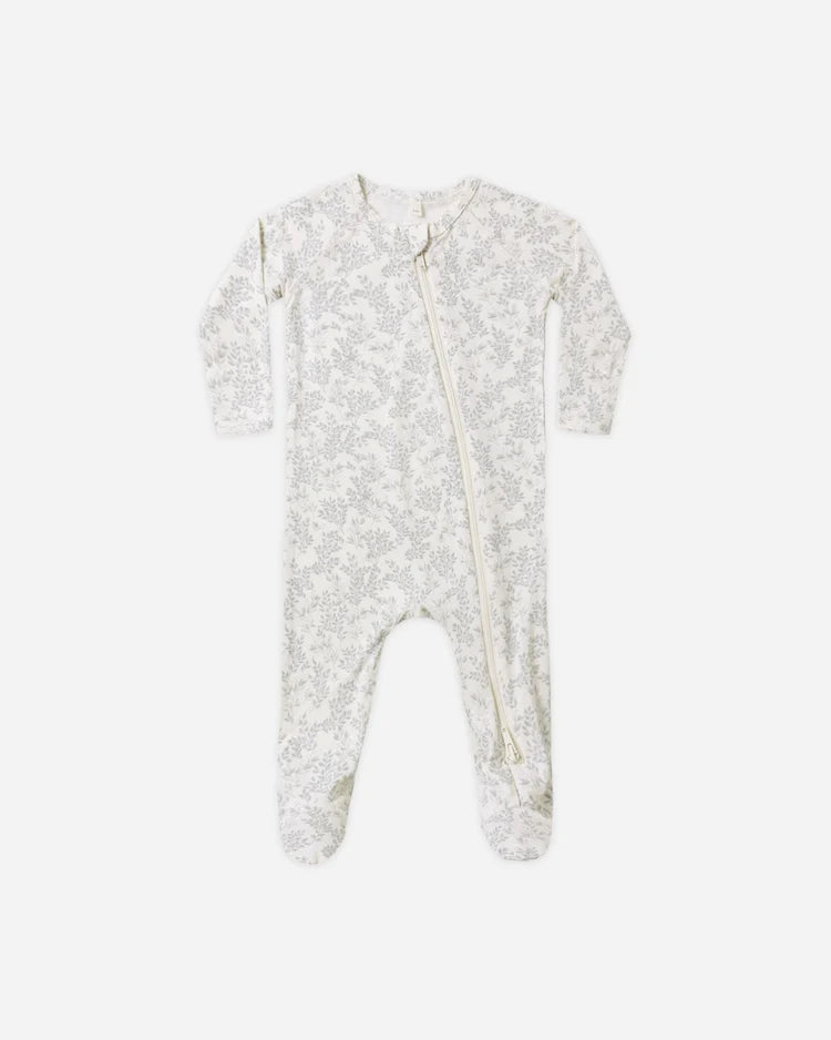 Bamboo Zip Footie Cloud Floral