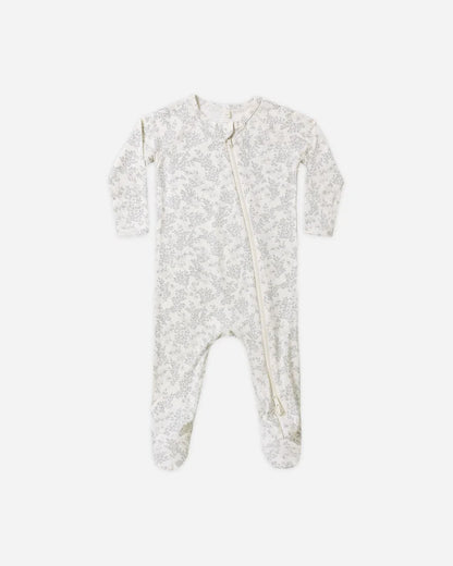 Bamboo Zip Footie Cloud Floral