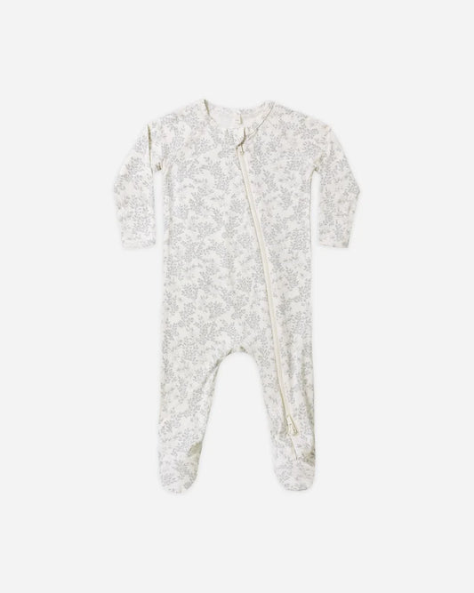 Bamboo Zip Footie Cloud Floral