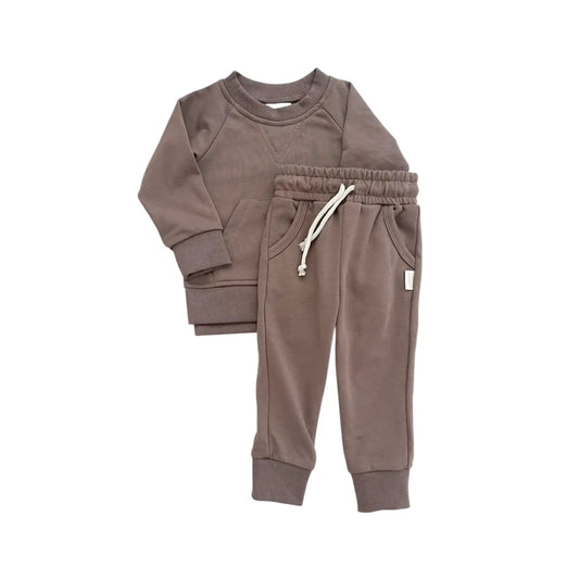Crewneck Sweatshirt & Jogger Set | Brown