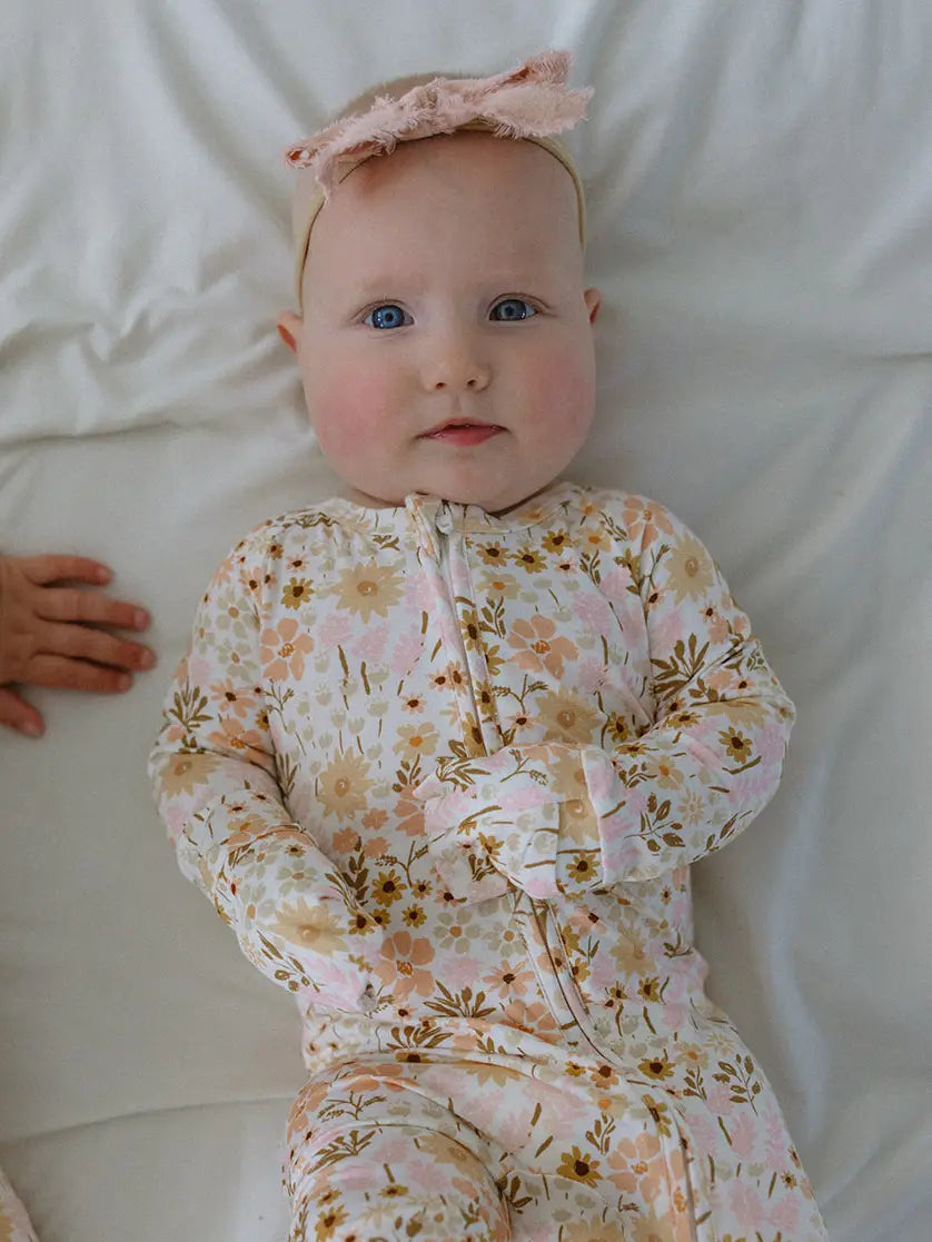 Flower Fields Zip Pajamas Premature