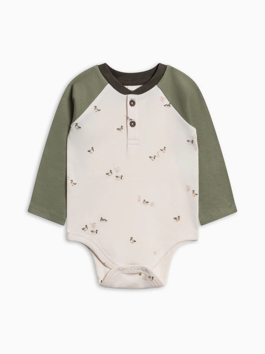 Lucas Raglan Henley Bodysuit - Mallard