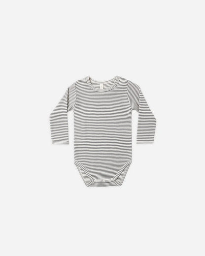 Waffle Long Sleeve Bodysuit Midnight Microstripe