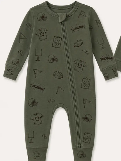 Touchdown Ribbed Zip Pajamas