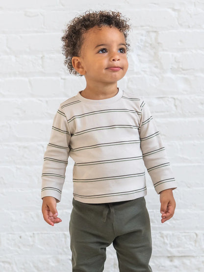 Turk Long Sleeve Crew - Oak Stripe